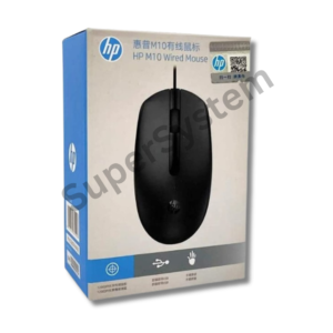 HP M10 Wired USB Mouse with 1000 DPI optical tracking and ambidextrous design